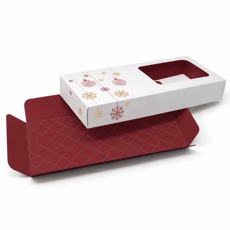 Caja de turr&oacute;n con ventana (pack 25 und) dibujo